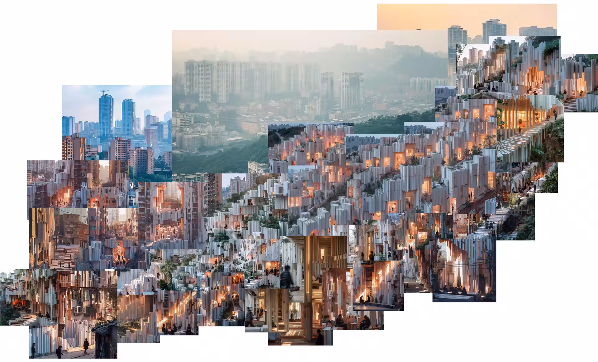 sectional collage of yutie village